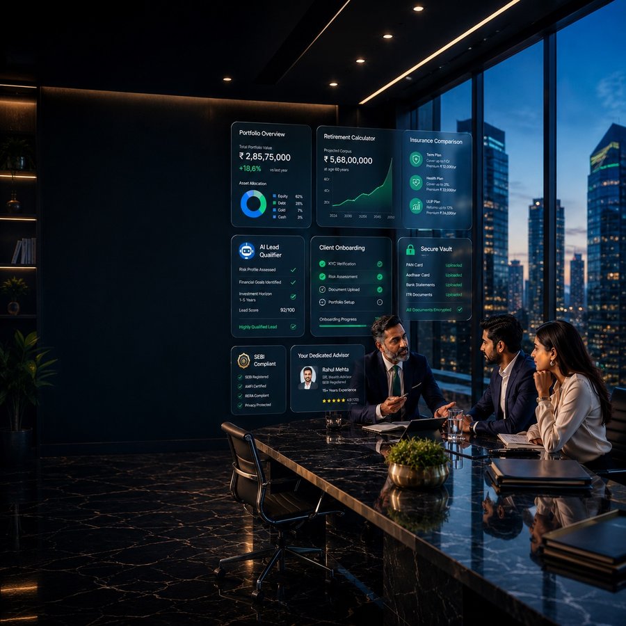 Finance advisor reviewing data — representing compliant financial services website